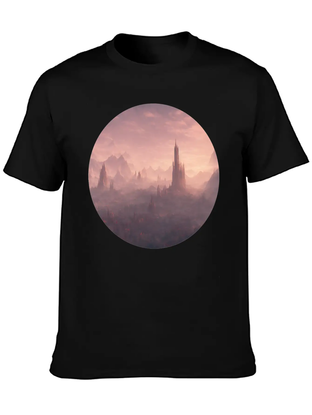 Fantasy Surreal Landscape Unisex Short Sleeve Soft Cotton T-Shirt – Casual Everyday Wear