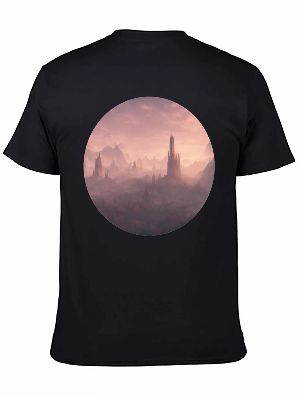 Fantasy Surreal Landscape Unisex Short Sleeve Soft Cotton T-Shirt – Casual Everyday Wear