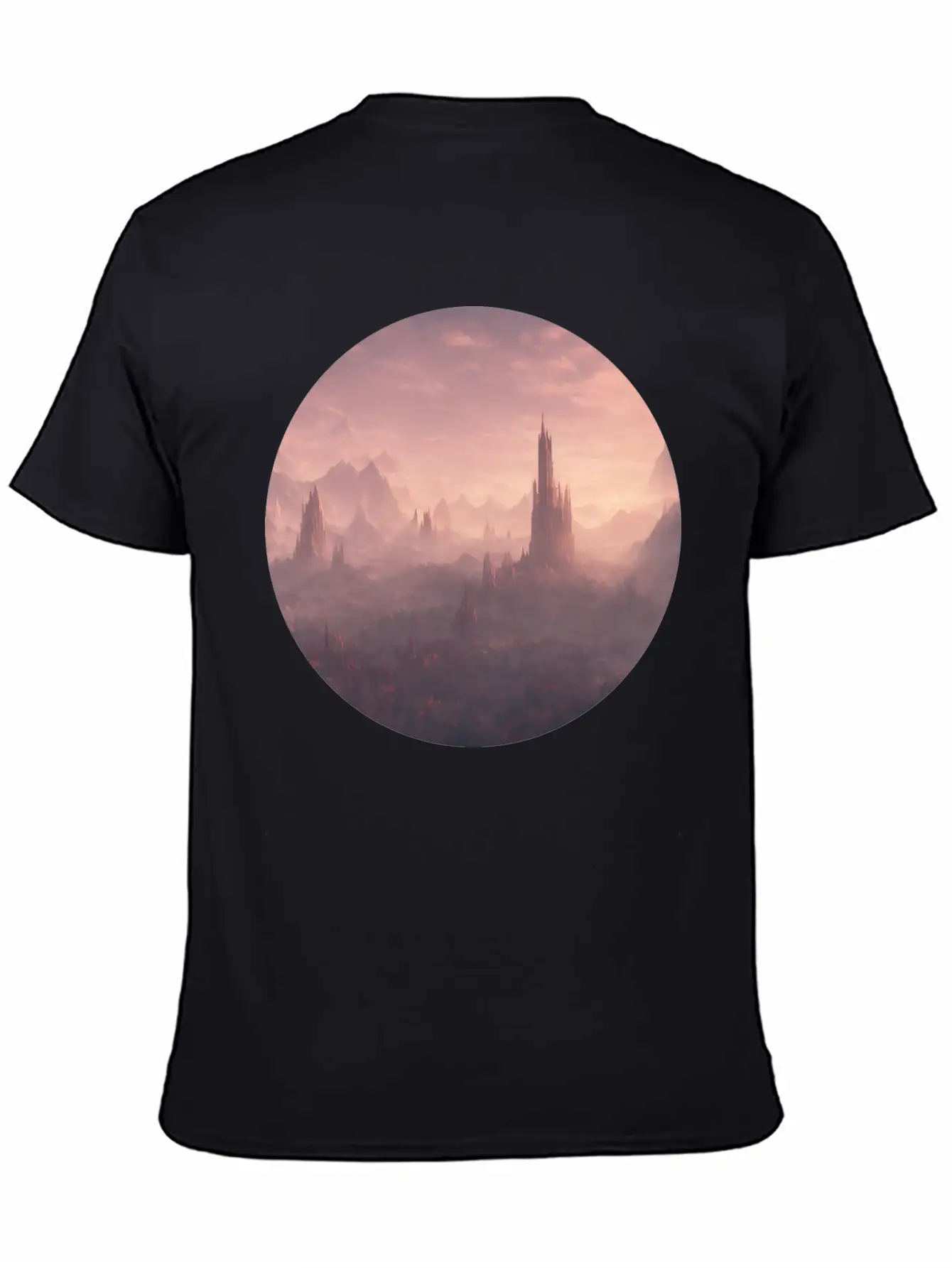 Fantasy Surreal Landscape Unisex Short Sleeve Soft Cotton T-Shirt – Casual Everyday Wear