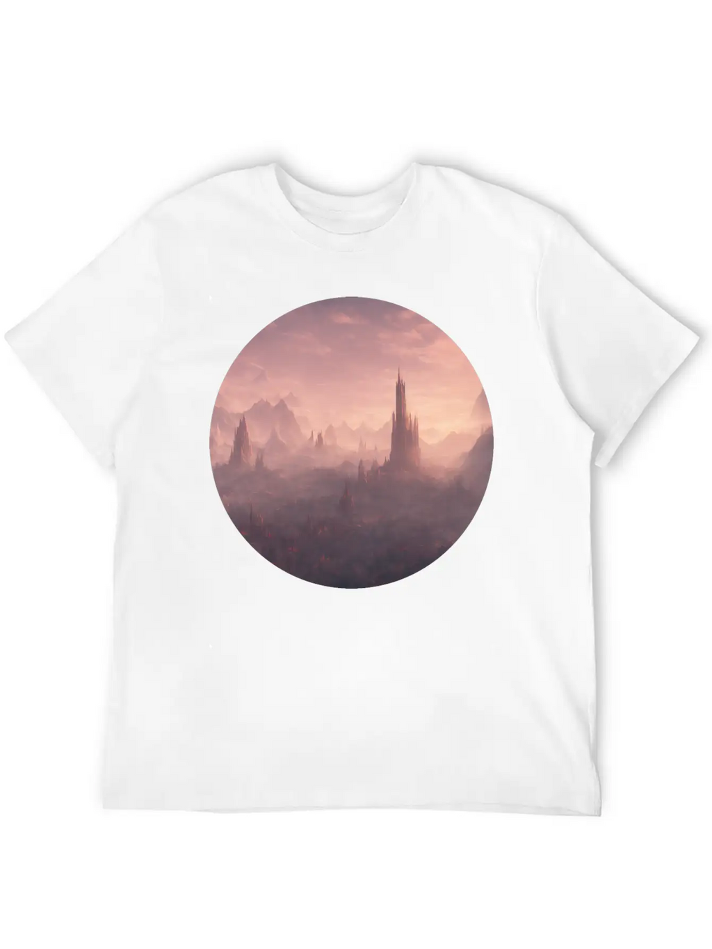 Fantasy Surreal Landscape Unisex Short Sleeve Soft Cotton T-Shirt – Casual Everyday Wear