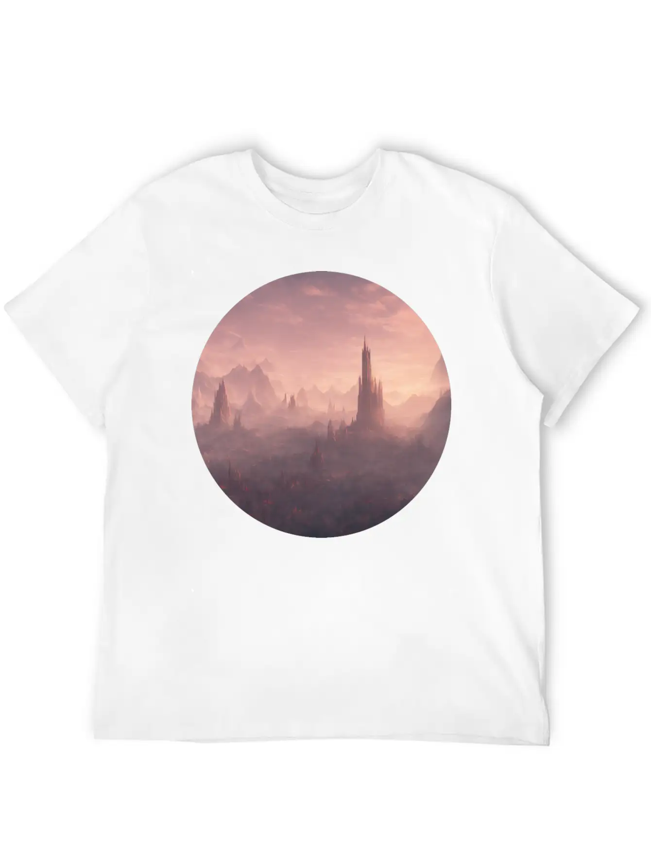 Fantasy Surreal Landscape Unisex Short Sleeve Soft Cotton T-Shirt – Casual Everyday Wear