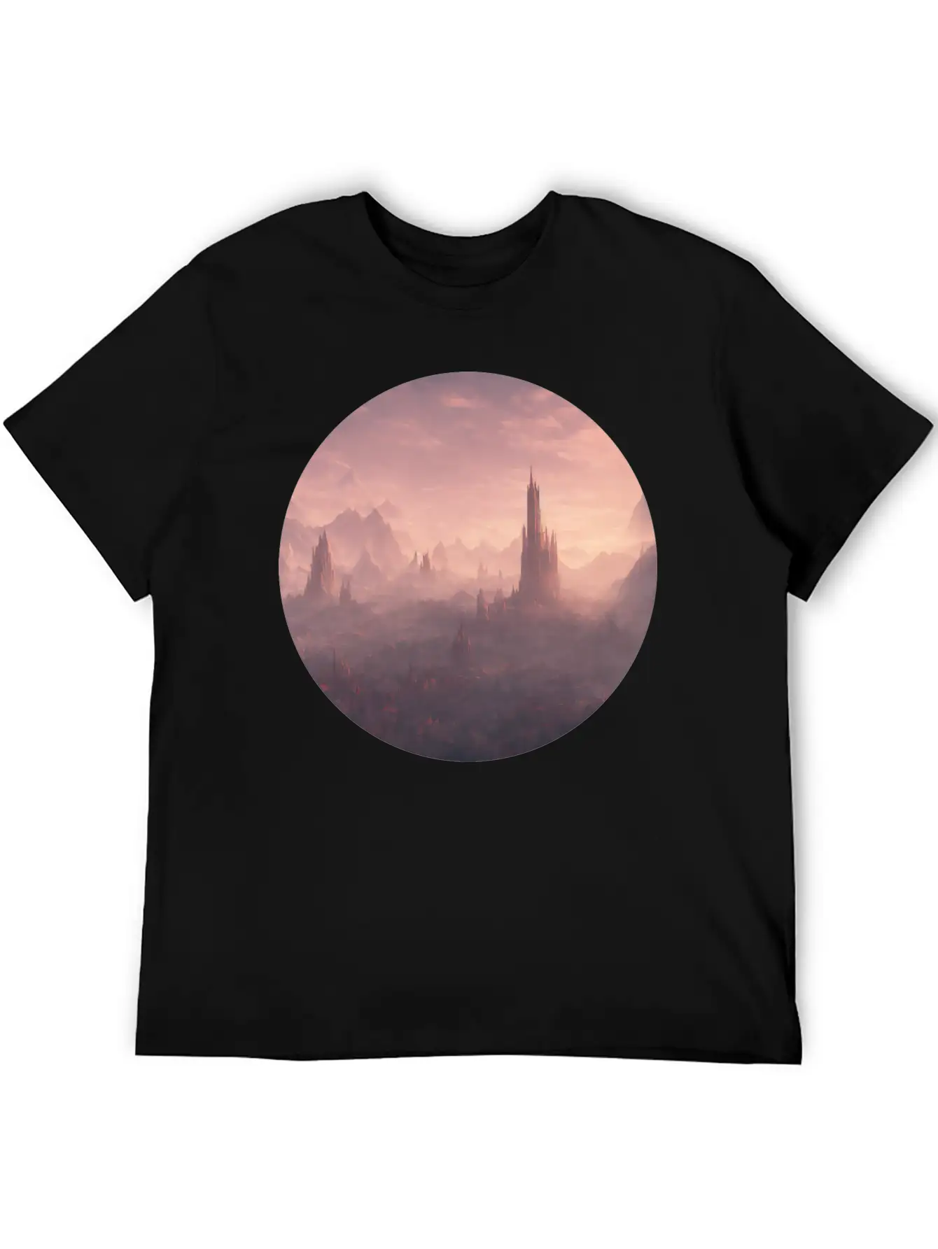 Fantasy Surreal Landscape Unisex Short Sleeve Soft Cotton T-Shirt – Casual Everyday Wear