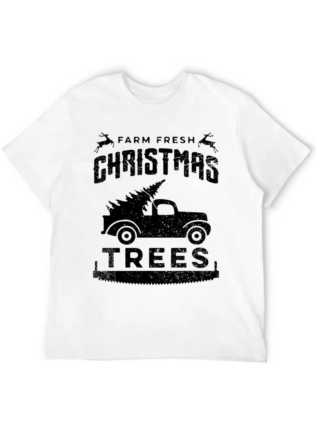 Farm Fresh Christmas Trees Truck And Tree Unisex Short Sleeve Soft Cotton T-Shirt – Casual Everyday Wear