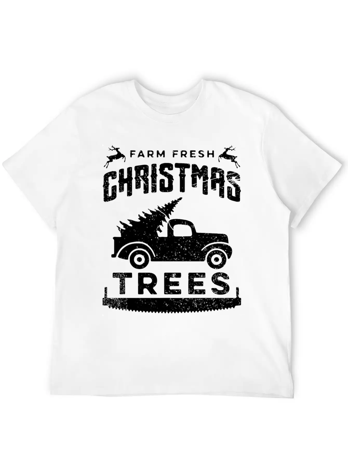 Farm Fresh Christmas Trees Truck And Tree Unisex Short Sleeve Soft Cotton T-Shirt – Casual Everyday Wear