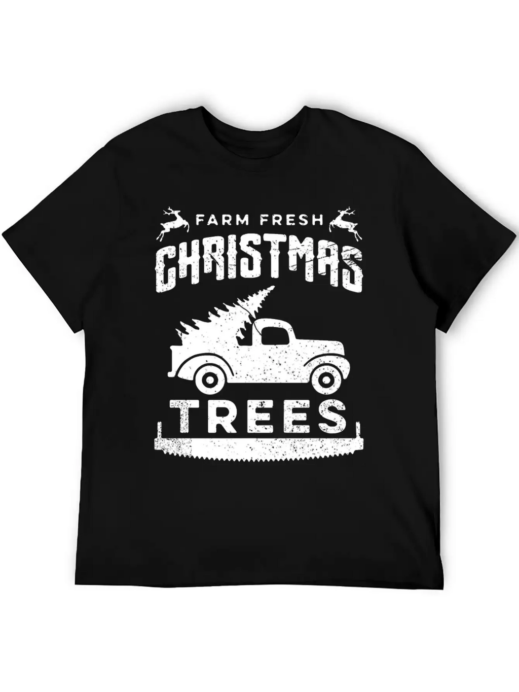 Farm Fresh Christmas Trees Truck And Tree Unisex Short Sleeve Soft Cotton T-Shirt – Casual Everyday Wear