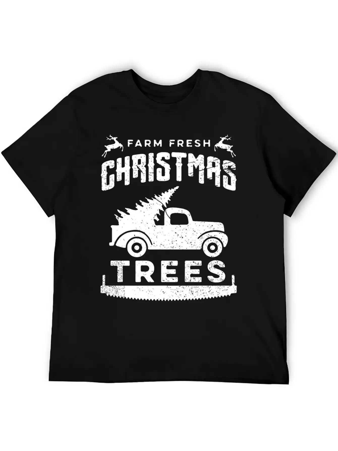 Farm Fresh Christmas Trees Truck And Tree Unisex Short Sleeve Soft Cotton T-Shirt – Casual Everyday Wear