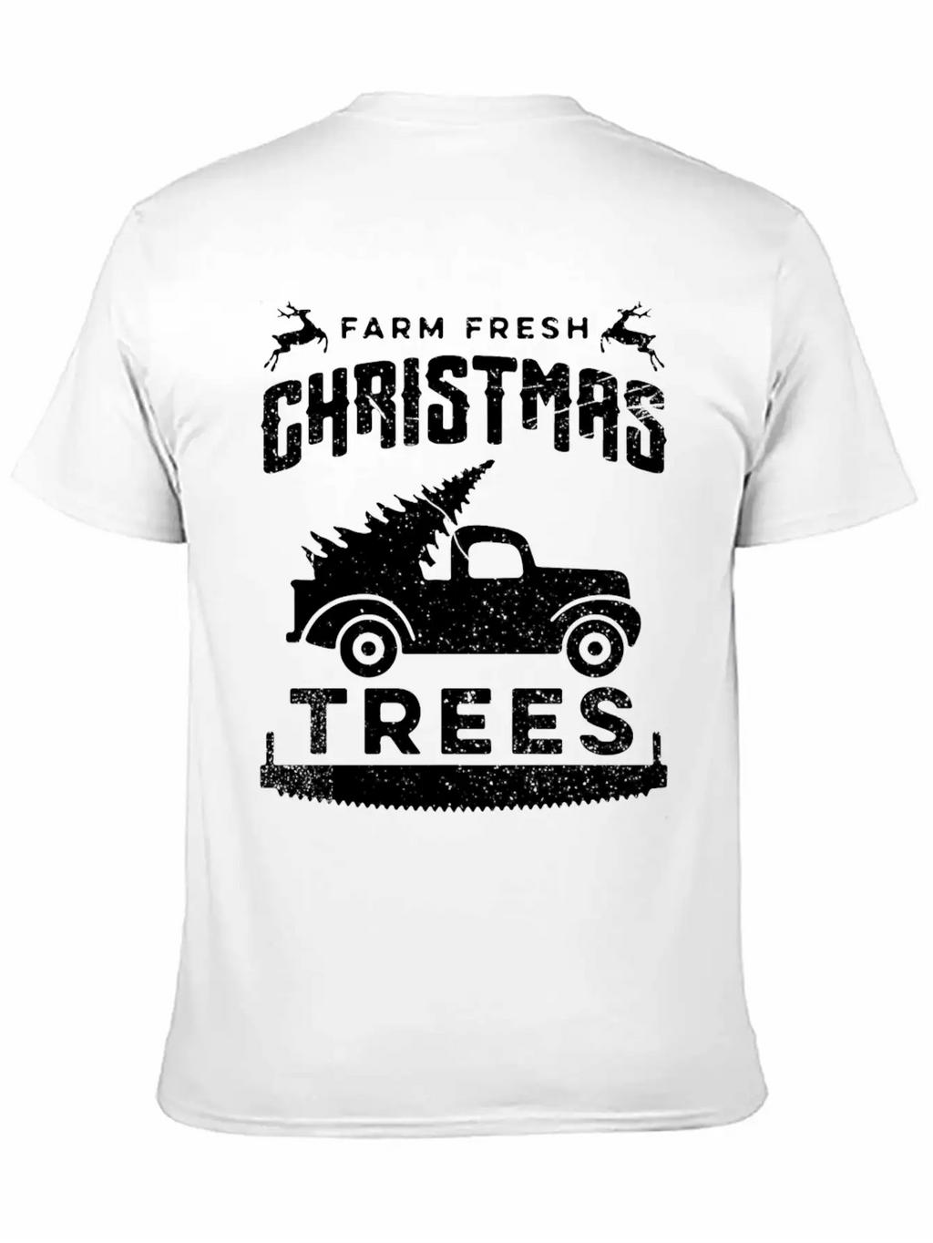 Farm Fresh Christmas Trees Truck And Tree Unisex Short Sleeve Soft Cotton T-Shirt – Casual Everyday Wear