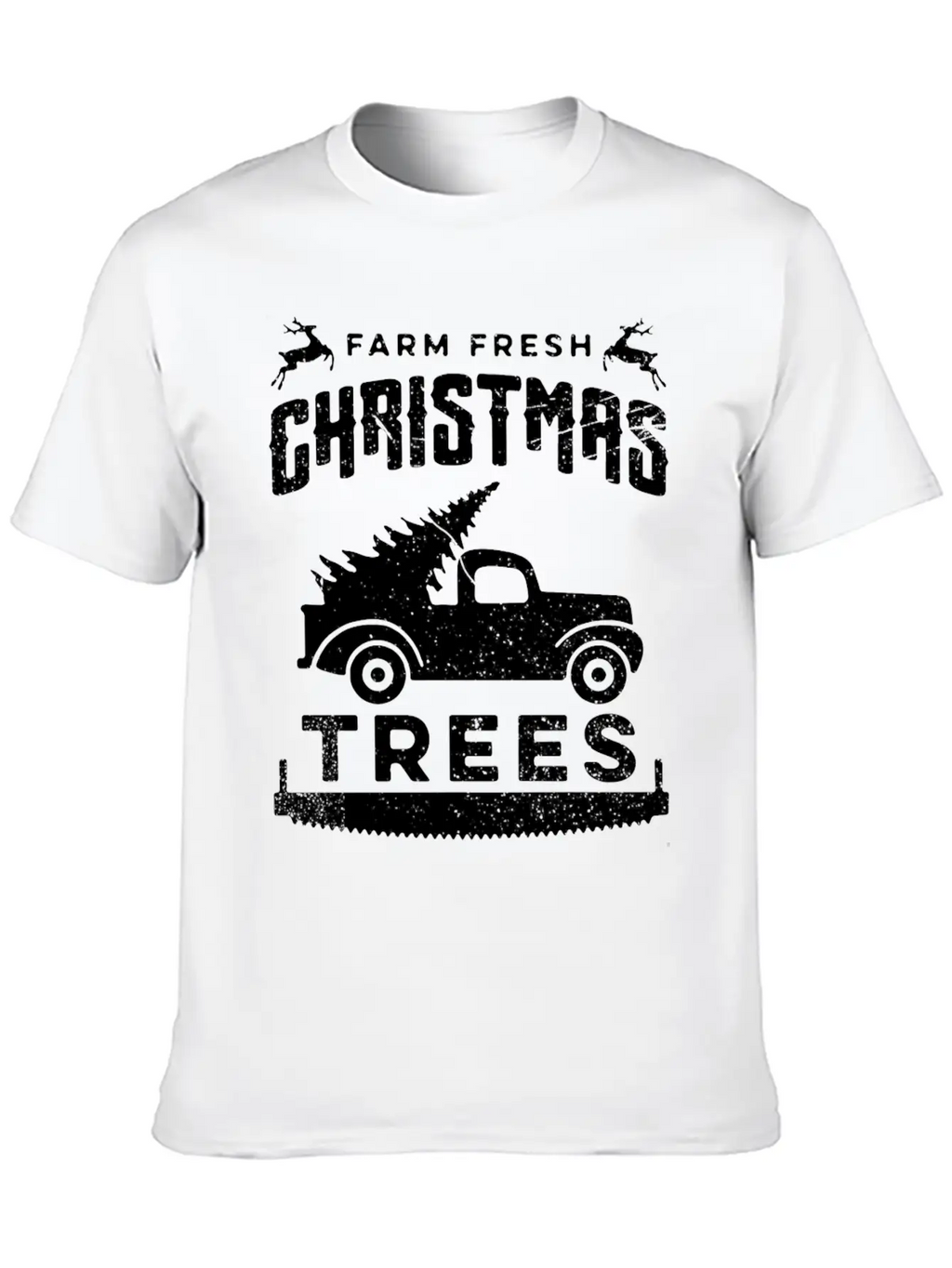Farm Fresh Christmas Trees Truck And Tree Unisex Short Sleeve Soft Cotton T-Shirt – Casual Everyday Wear