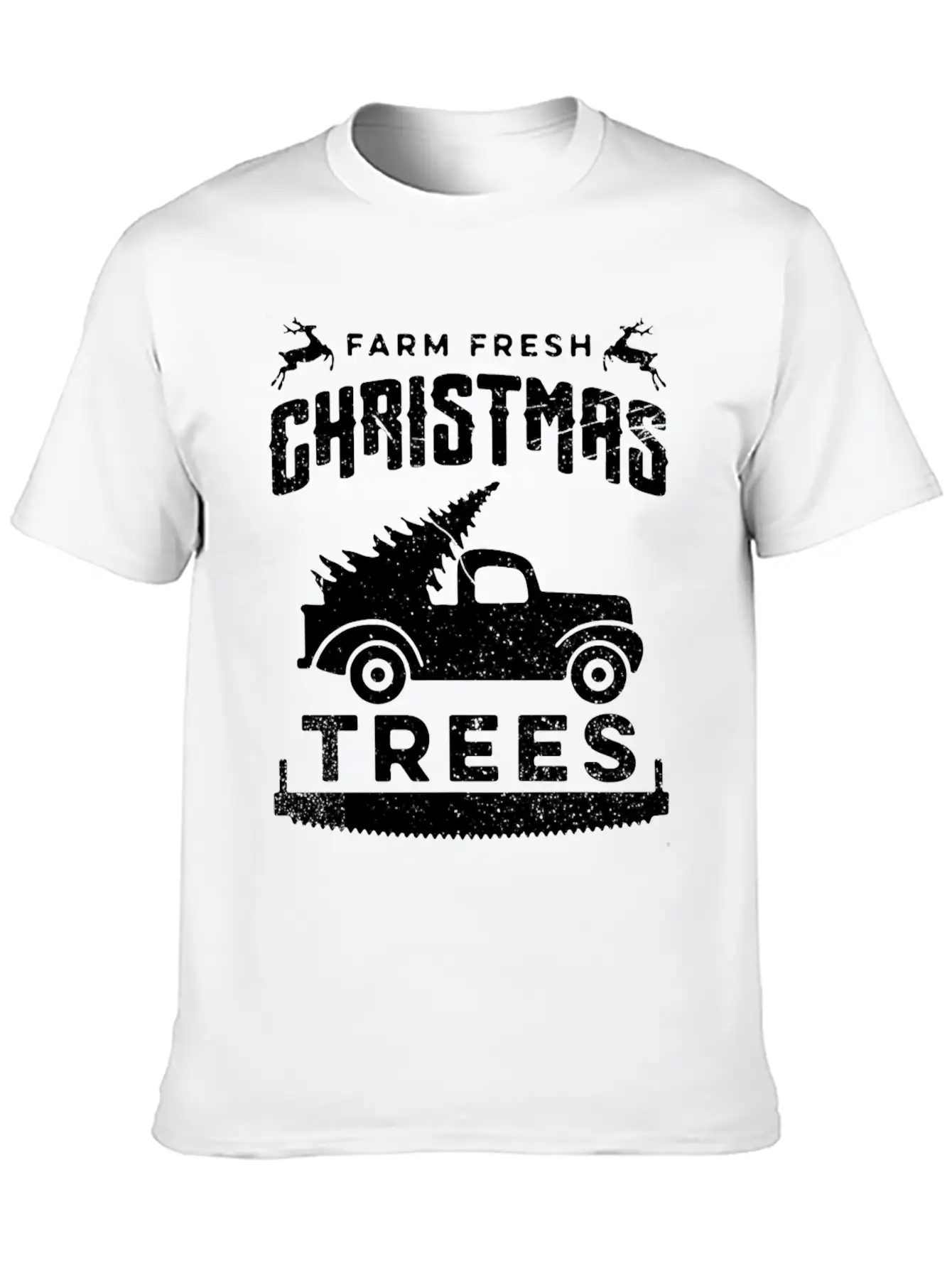 Farm Fresh Christmas Trees Truck And Tree Unisex Short Sleeve Soft Cotton T-Shirt – Casual Everyday Wear