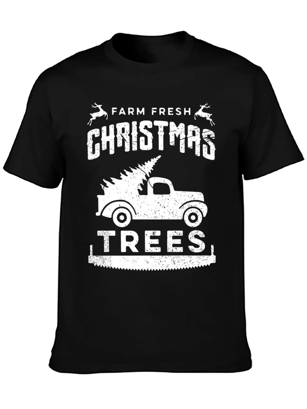 Farm Fresh Christmas Trees Truck And Tree Unisex Short Sleeve Soft Cotton T-Shirt – Casual Everyday Wear