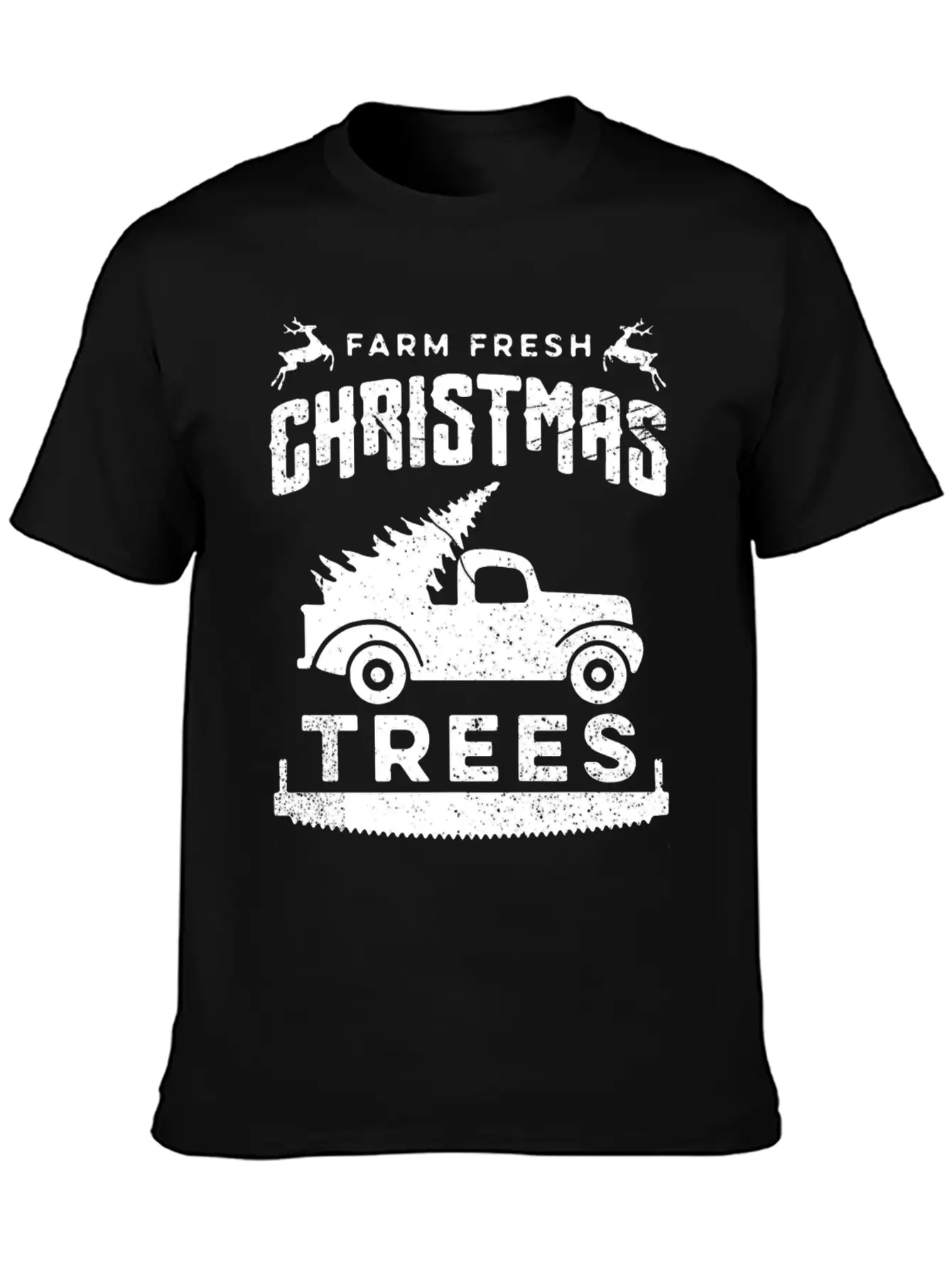 Farm Fresh Christmas Trees Truck And Tree Unisex Short Sleeve Soft Cotton T-Shirt – Casual Everyday Wear