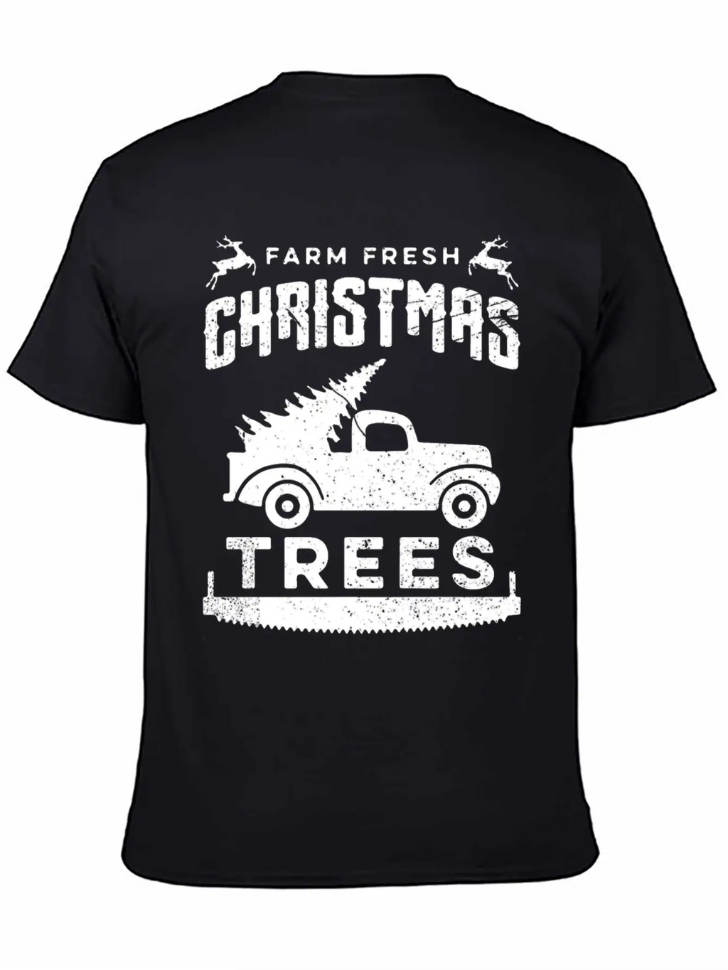 Farm Fresh Christmas Trees Truck And Tree Unisex Short Sleeve Soft Cotton T-Shirt – Casual Everyday Wear