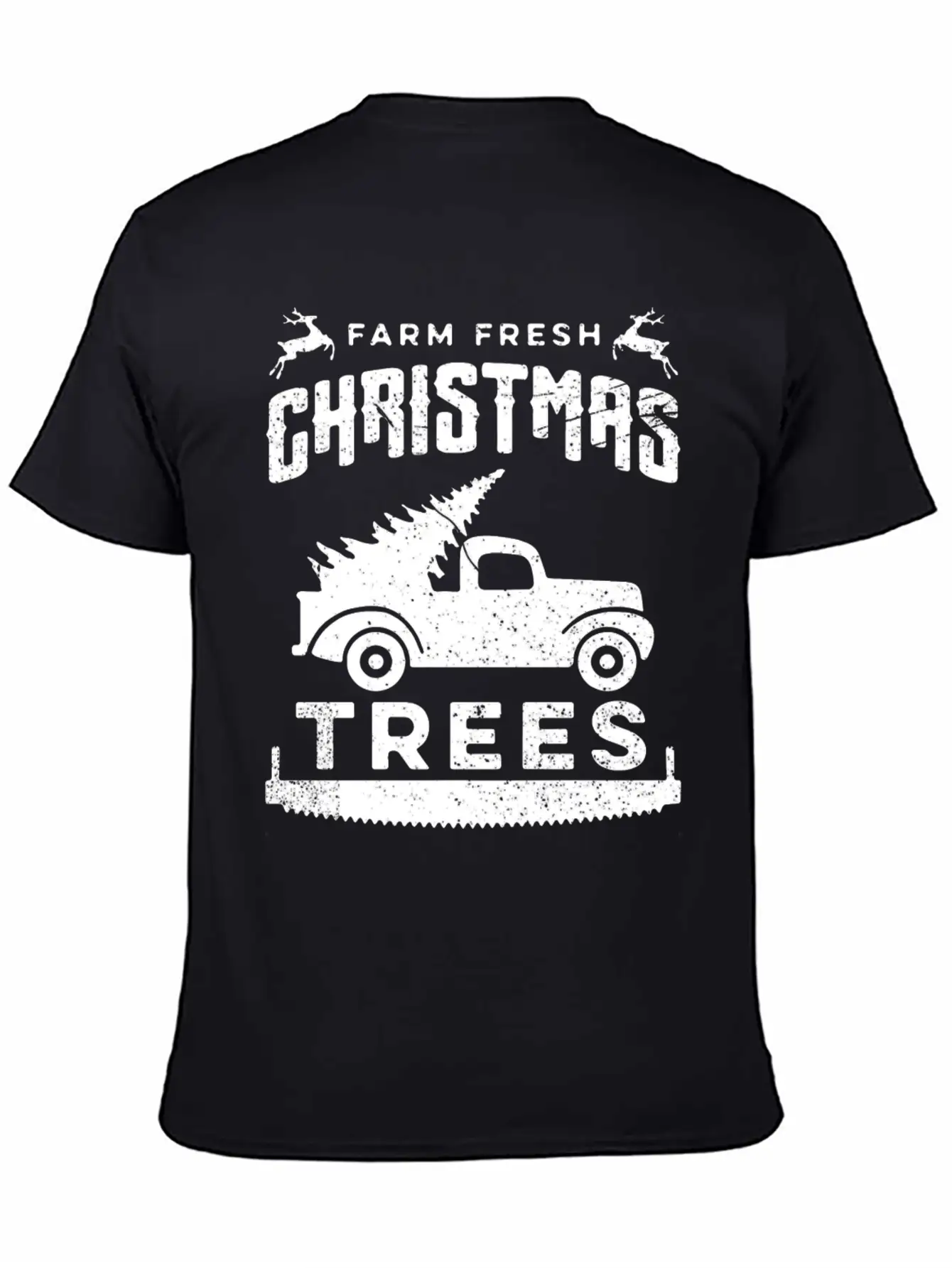 Farm Fresh Christmas Trees Truck And Tree Unisex Short Sleeve Soft Cotton T-Shirt – Casual Everyday Wear