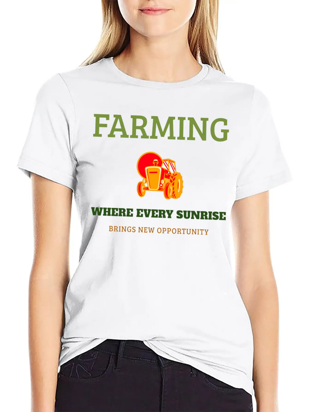 Farming Where Every Sunrise Brings New Opportunity Breathable Soft Cotton T-Shirt – Timeless Casual Look