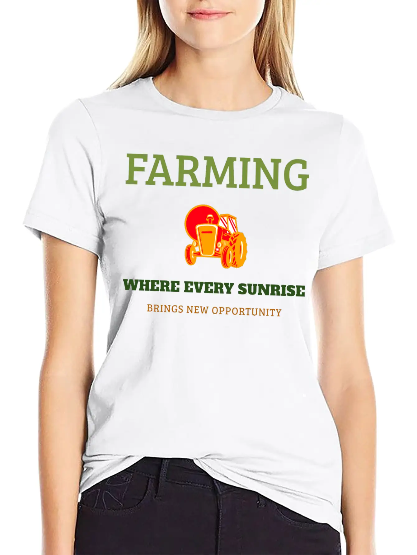 Farming Where Every Sunrise Brings New Opportunity Breathable Soft Cotton T-Shirt – Timeless Casual Look