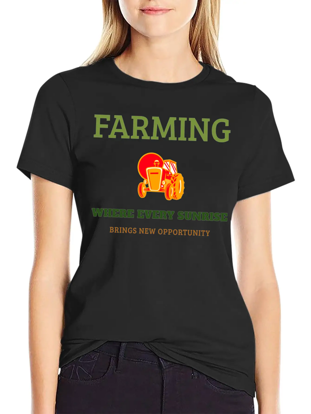 Farming Where Every Sunrise Brings New Opportunity Breathable Soft Cotton T-Shirt – Timeless Casual Look