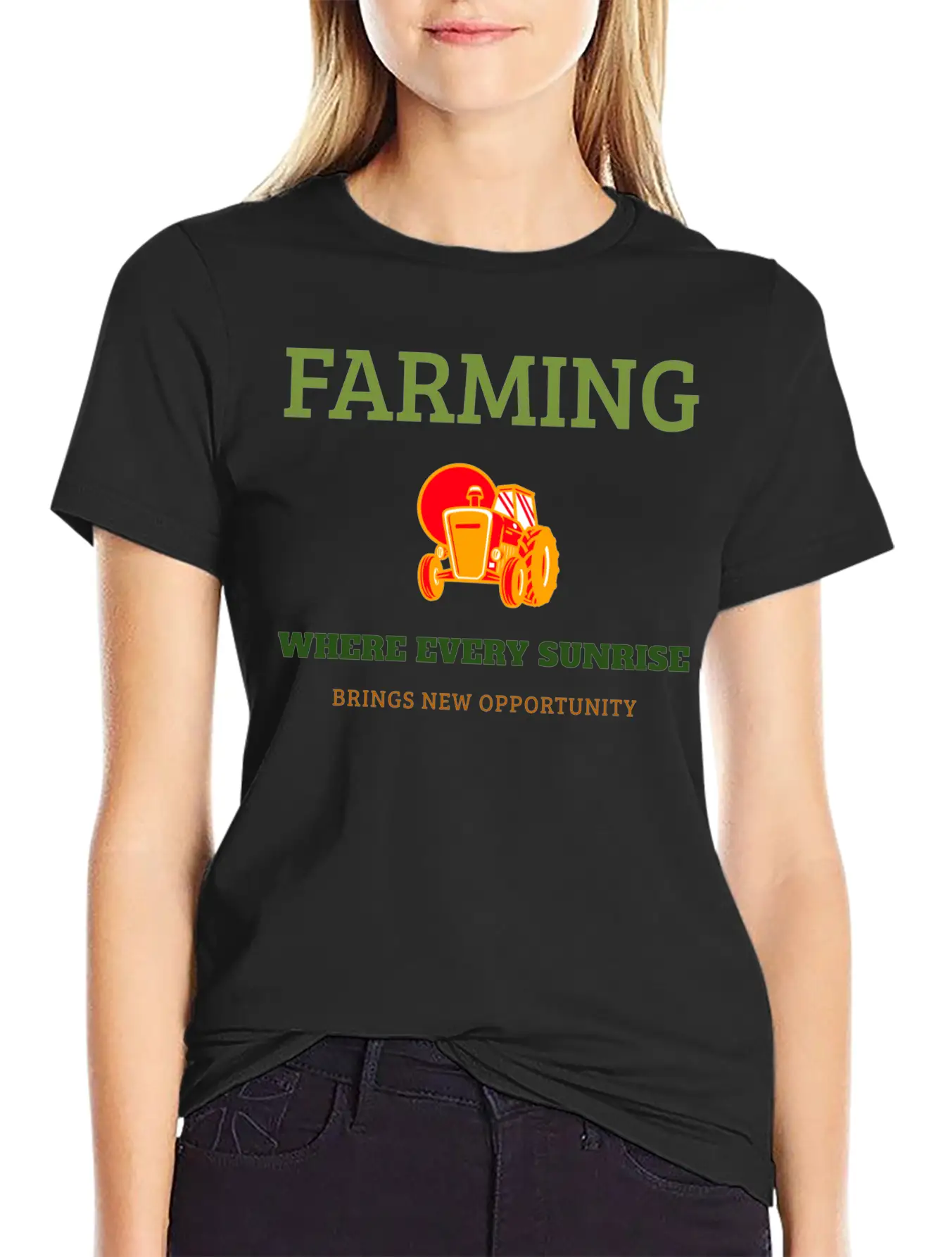 Farming Where Every Sunrise Brings New Opportunity Breathable Soft Cotton T-Shirt – Timeless Casual Look