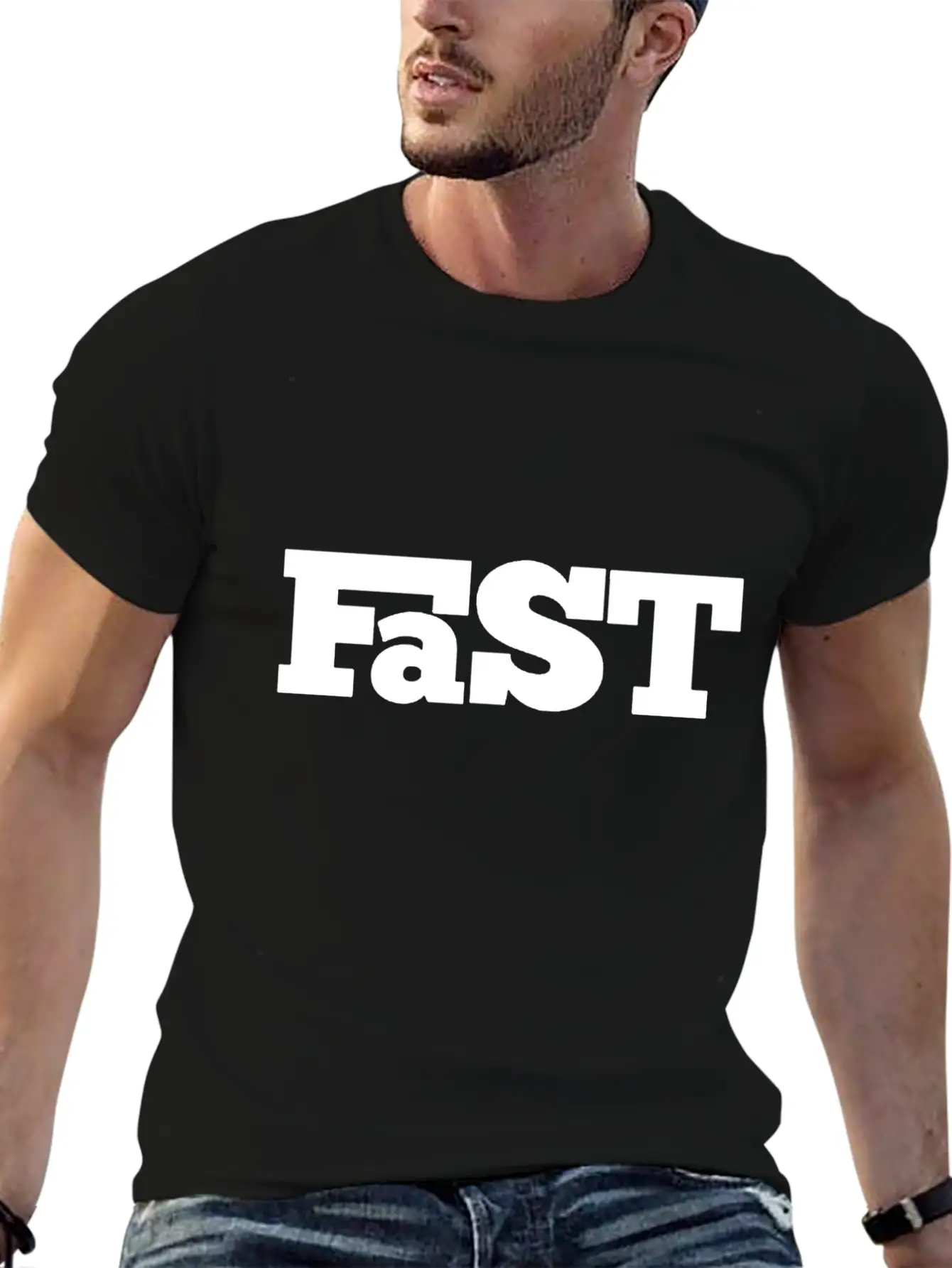 Fast Only Letter Funny Unisex Casual T-Shirt – Clean Design For Daily Comfort