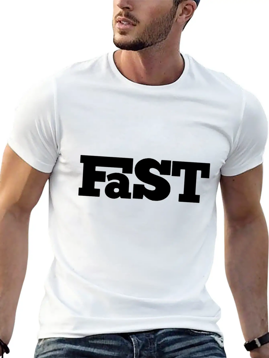 Fast Only Letter Funny Unisex Casual T-Shirt – Clean Design For Daily Comfort