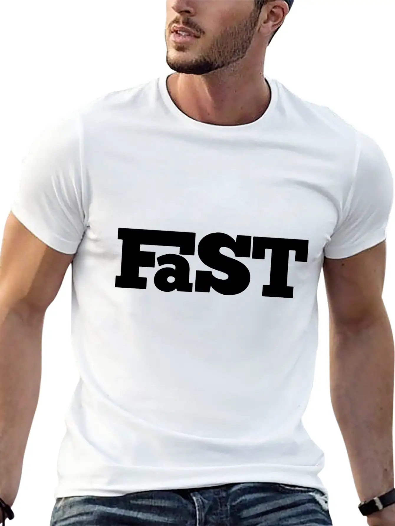 Fast Only Letter Funny Unisex Casual T-Shirt – Clean Design For Daily Comfort