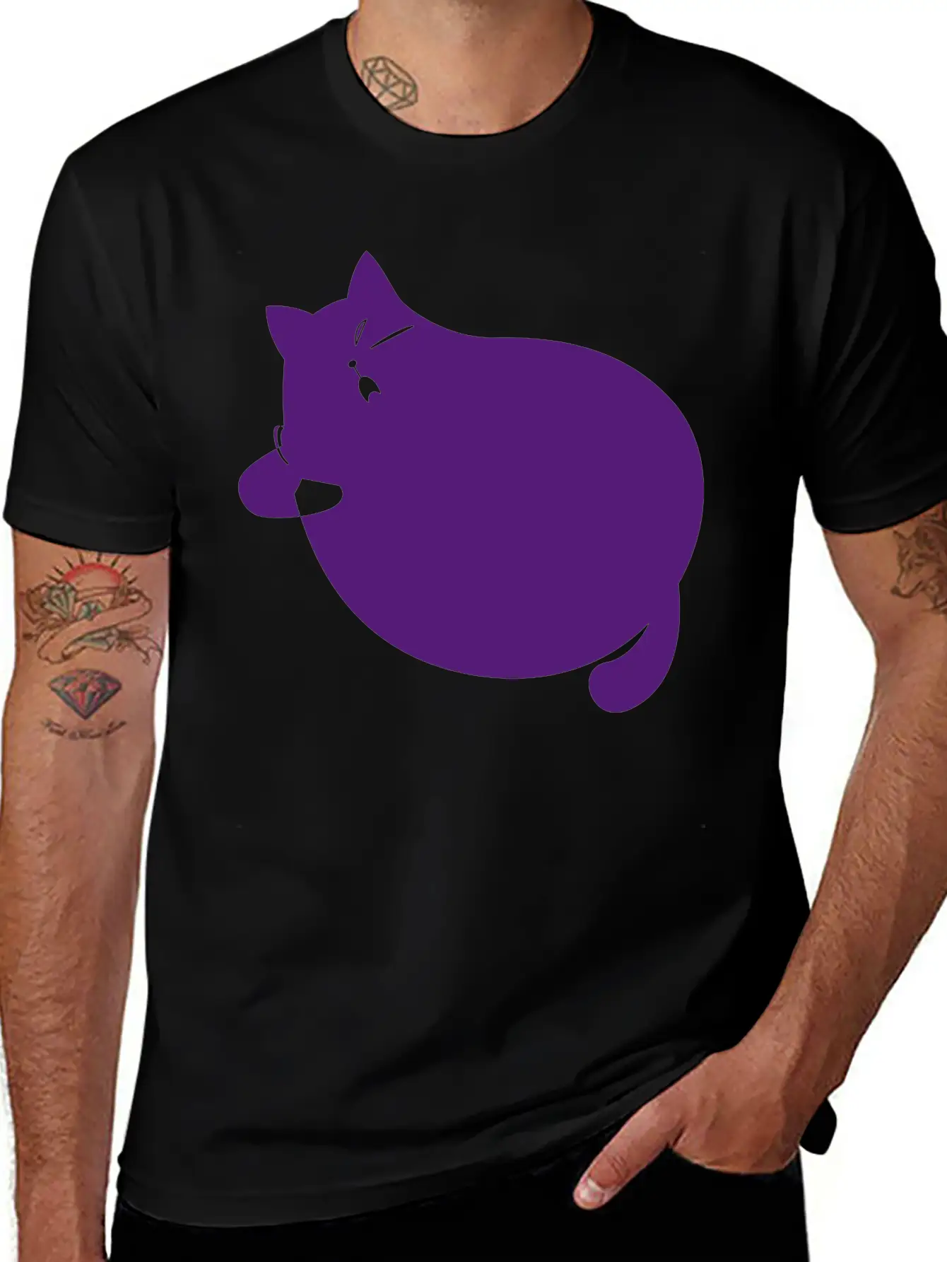 Fat Cat Unisex Short Sleeve Soft Cotton T-Shirt – Casual Everyday Wear