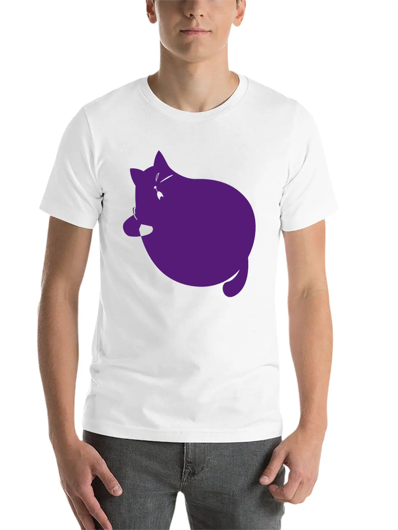 Fat Cat Unisex Short Sleeve Soft Cotton T-Shirt – Casual Everyday Wear
