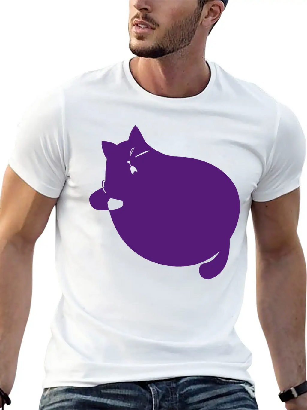 Fat Cat Unisex Short Sleeve Soft Cotton T-Shirt – Casual Everyday Wear