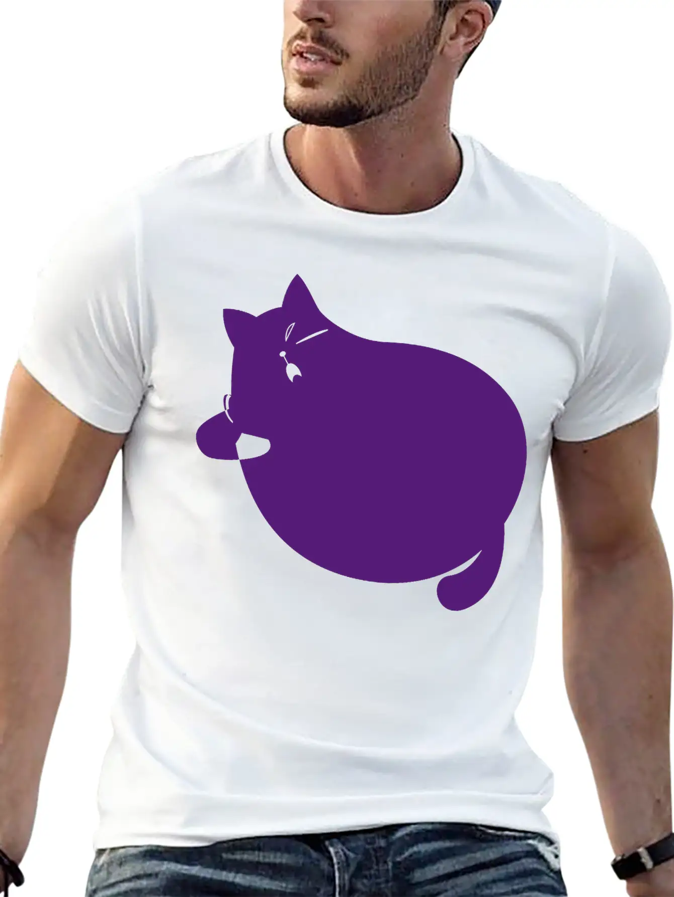 Fat Cat Unisex Short Sleeve Soft Cotton T-Shirt – Casual Everyday Wear