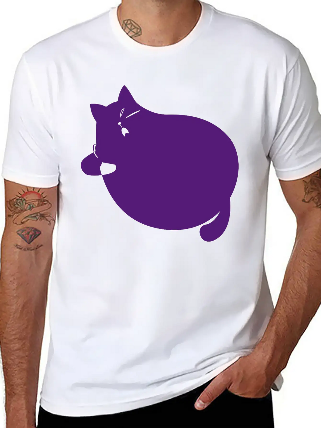 Fat Cat Unisex Short Sleeve Soft Cotton T-Shirt – Casual Everyday Wear