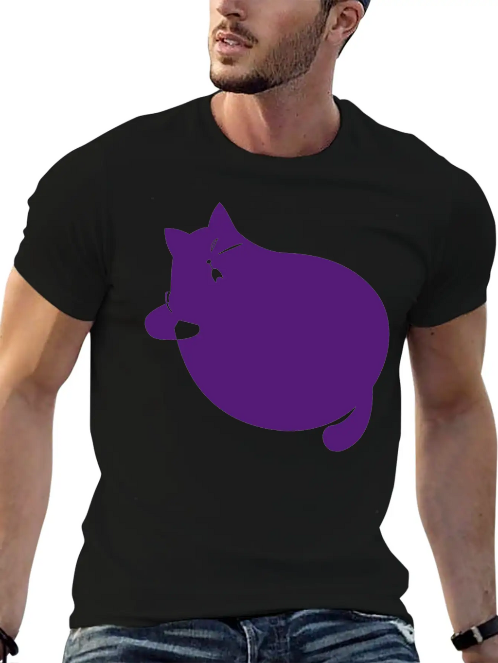 Fat Cat Unisex Short Sleeve Soft Cotton T-Shirt – Casual Everyday Wear