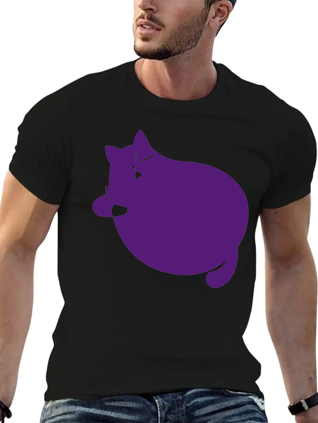 Fat Cat Unisex Short Sleeve Soft Cotton T-Shirt – Casual Everyday Wear