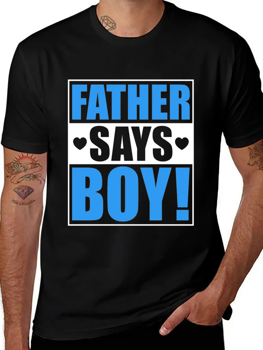 Father Says Boy Baby Shower Gender Reveal Gift Unisex Casual T-Shirt – Clean Design For Daily Comfort