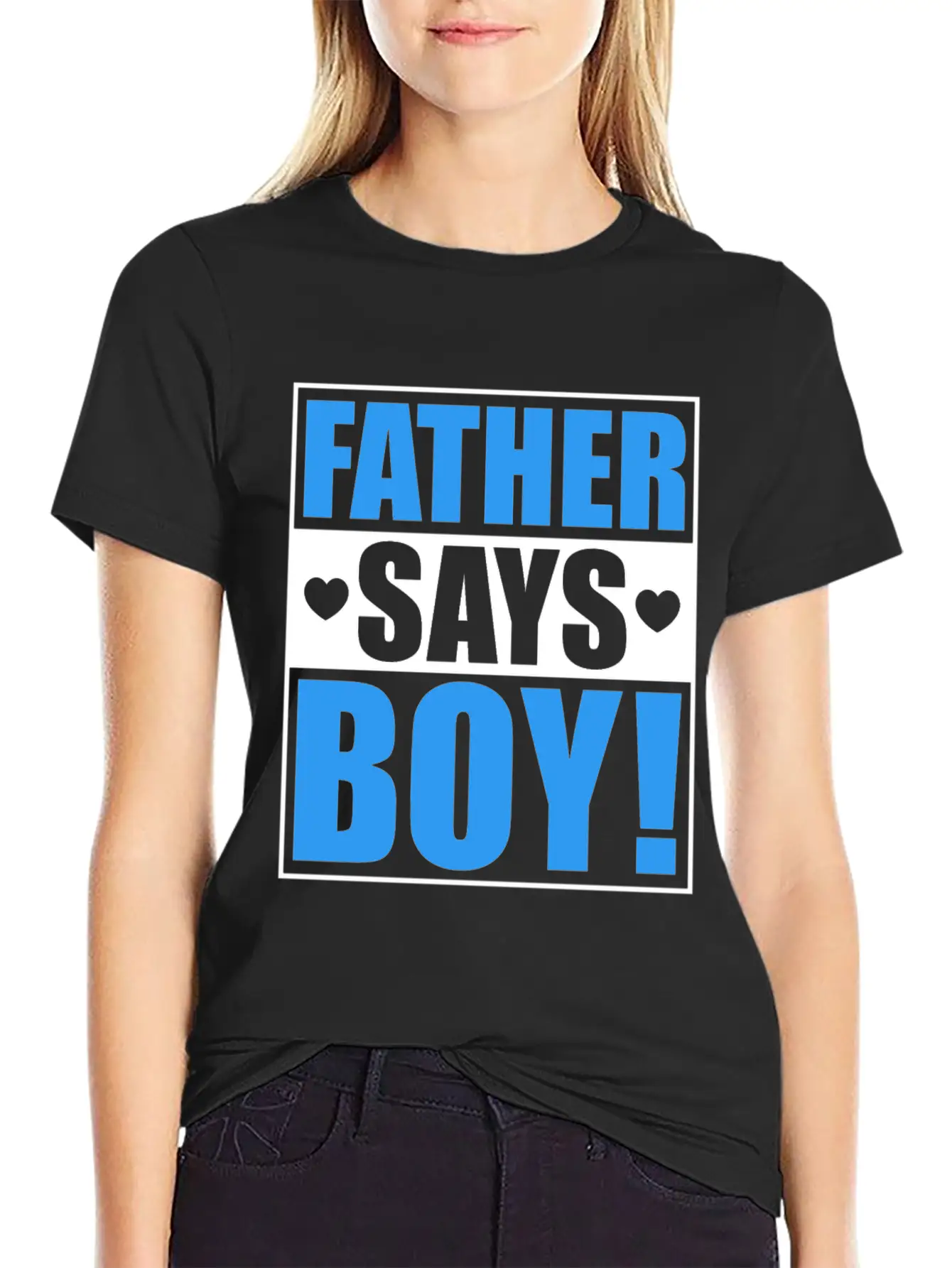 Father Says Boy Baby Shower Gender Reveal Gift Unisex Casual T-Shirt – Clean Design For Daily Comfort