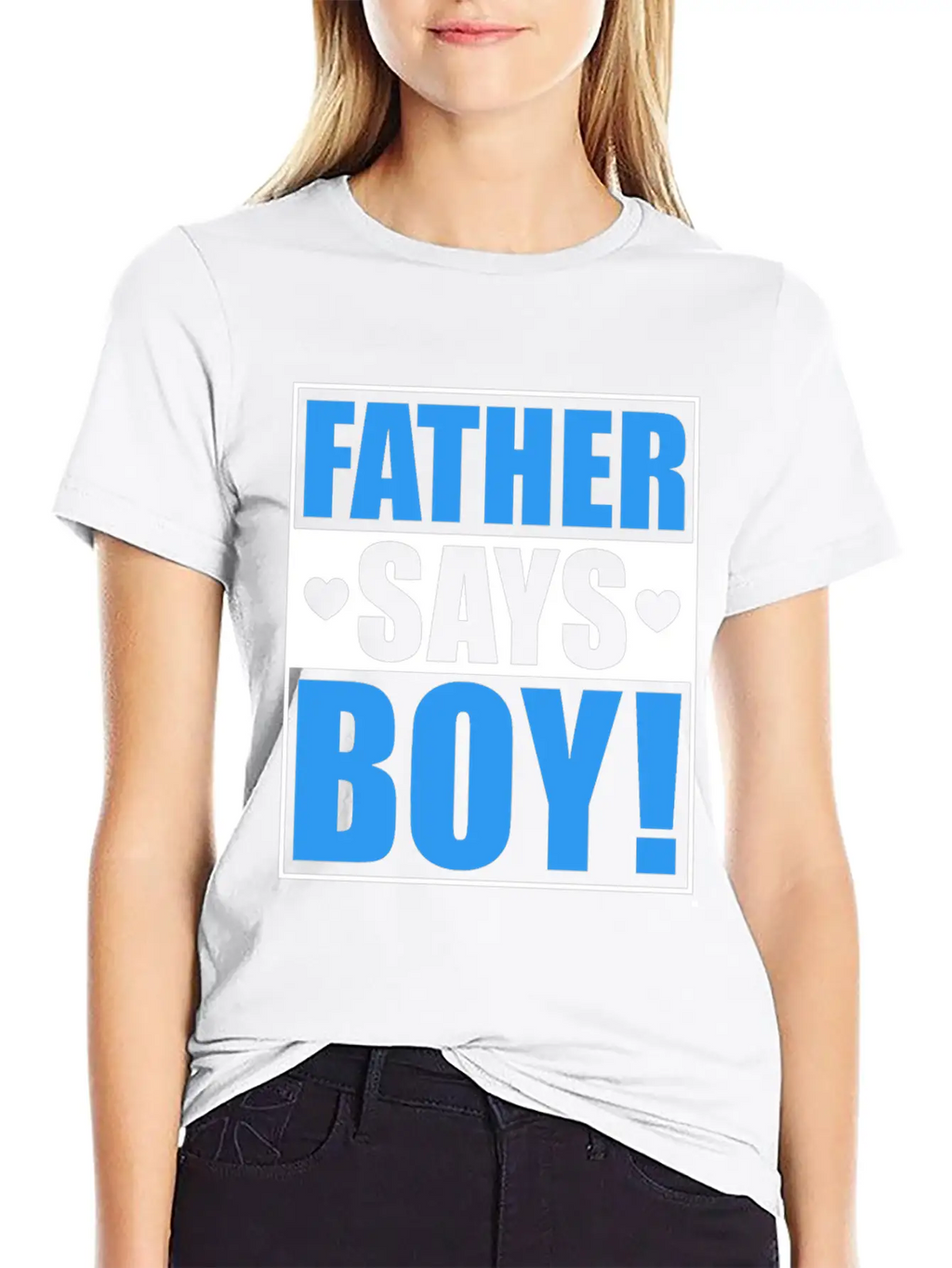 Father Says Boy Baby Shower Gender Reveal Gift Unisex Casual T-Shirt – Clean Design For Daily Comfort