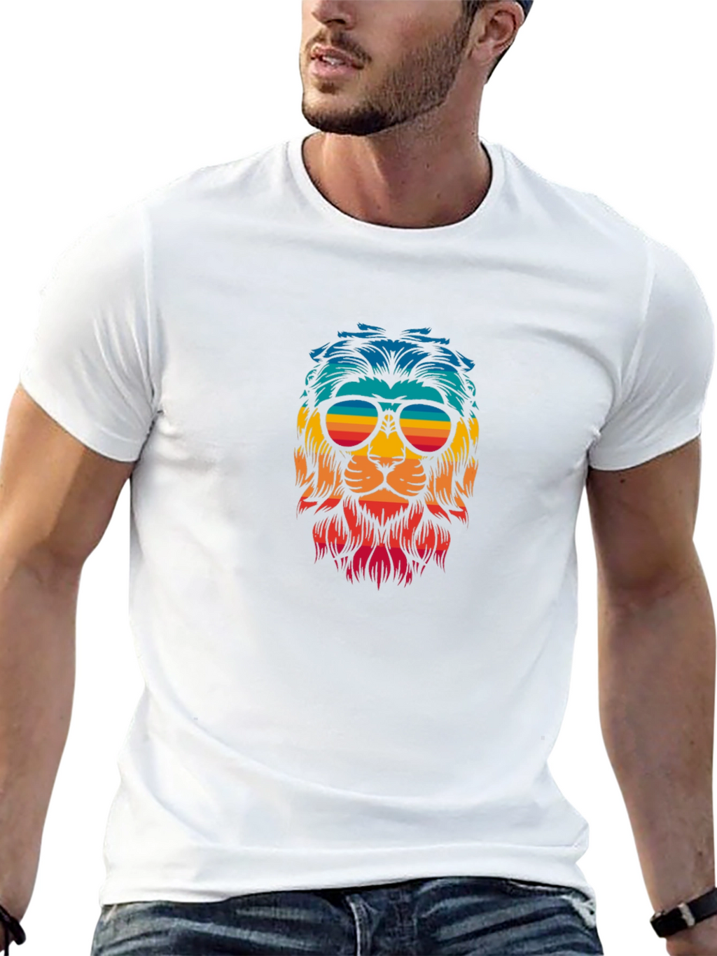 Cool Lion Graphic Tee - Black Casual Shirt