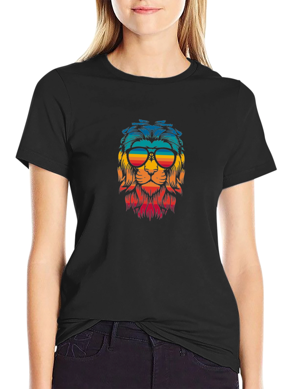 Cool Lion Graphic Tee - Black Casual Shirt