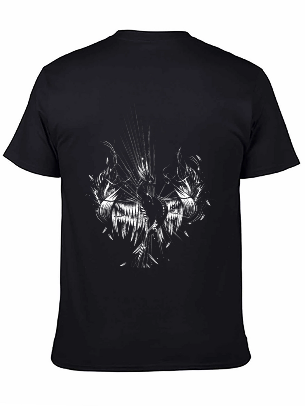 Mens Black T-Shirt with Graphic Design