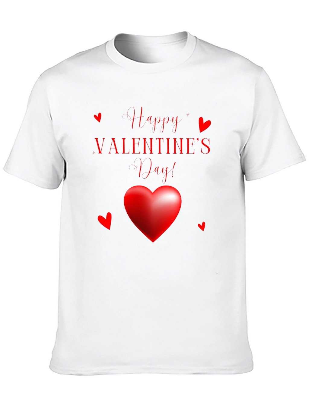 Happy Valentines Day Black Graphic Tee