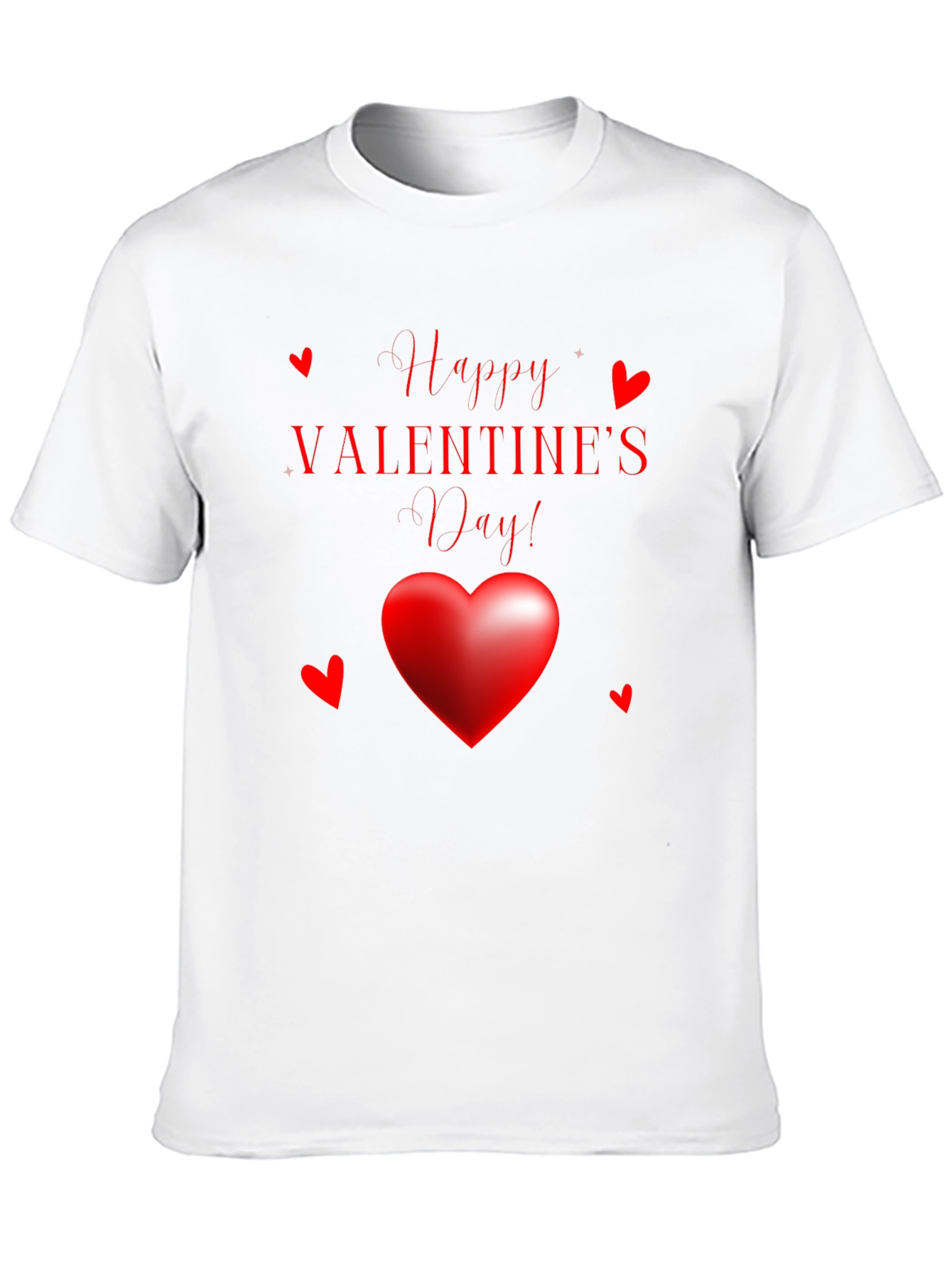 Happy Valentines Day Black Graphic Tee
