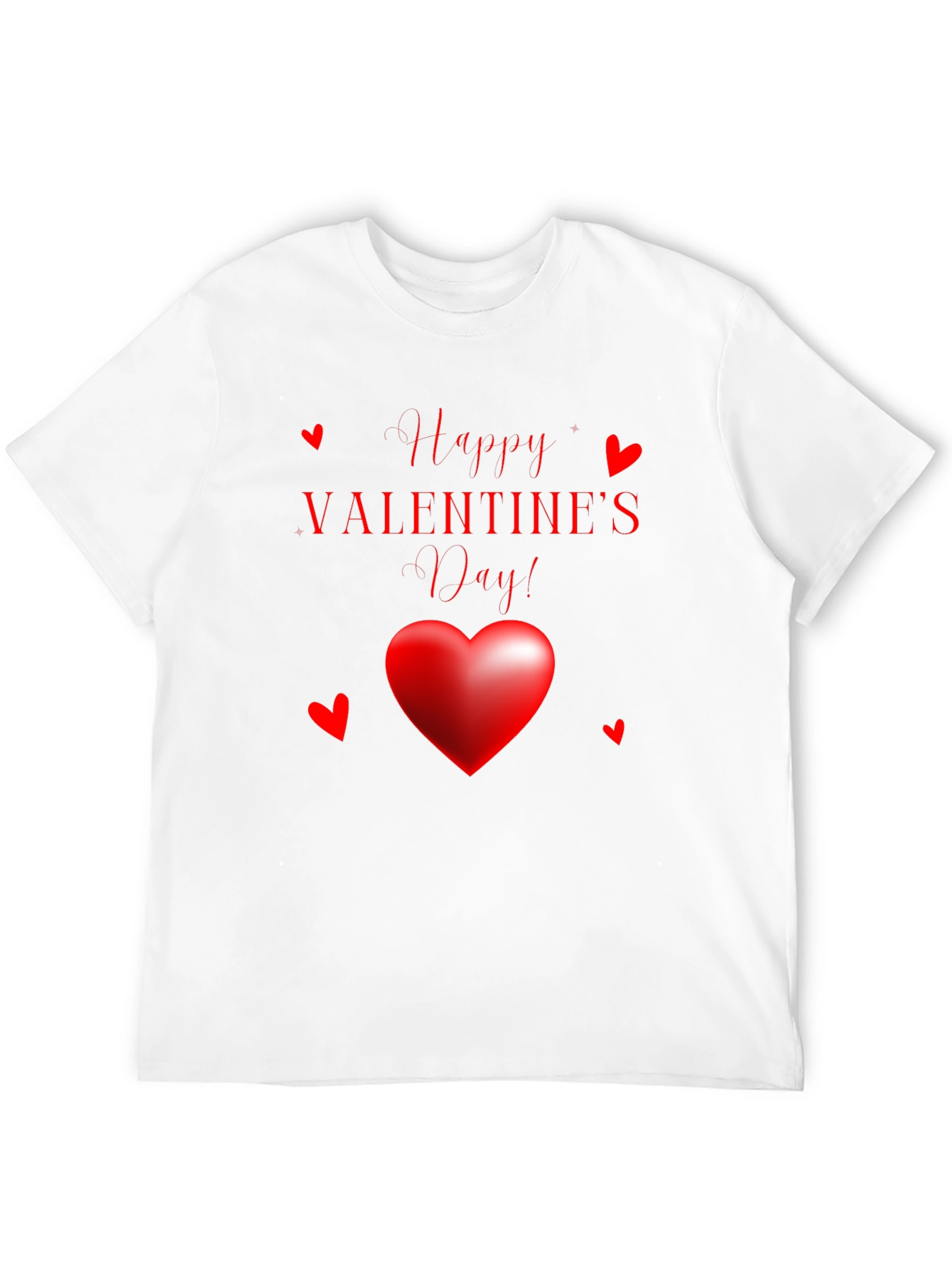 Happy Valentines Day Black Graphic Tee