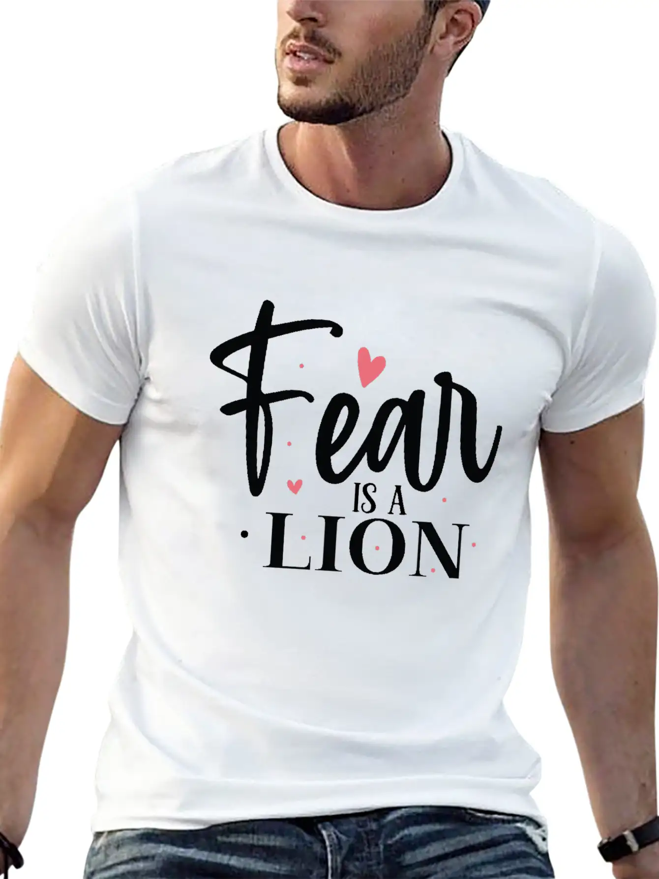 Fear Is A Lion Unisex Short Sleeve Soft Cotton T-Shirt – Casual Everyday Wear