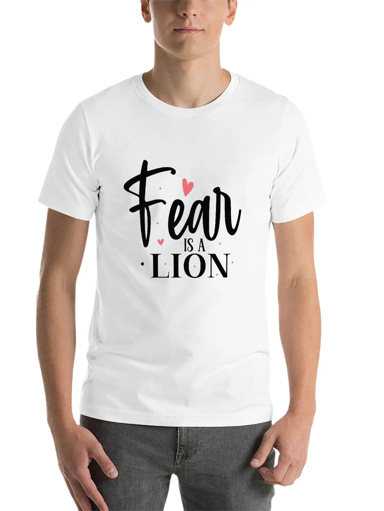 Fear Is A Lion Unisex Short Sleeve Soft Cotton T-Shirt – Casual Everyday Wear