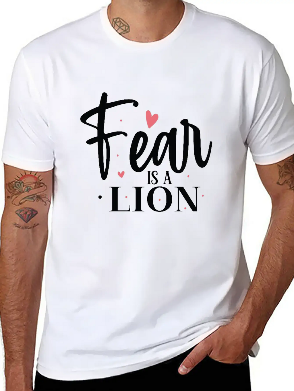 Fear Is A Lion Unisex Short Sleeve Soft Cotton T-Shirt – Casual Everyday Wear