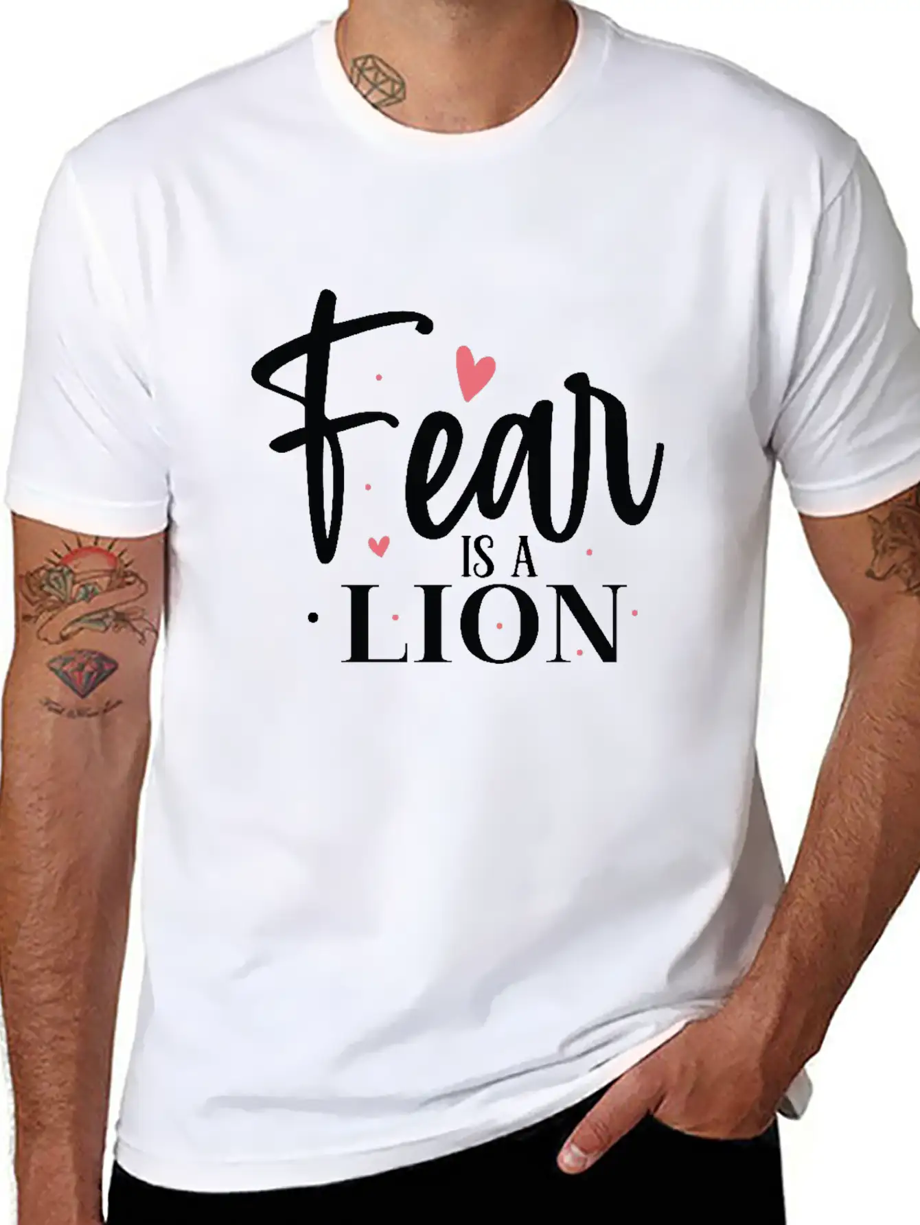 Fear Is A Lion Unisex Short Sleeve Soft Cotton T-Shirt – Casual Everyday Wear