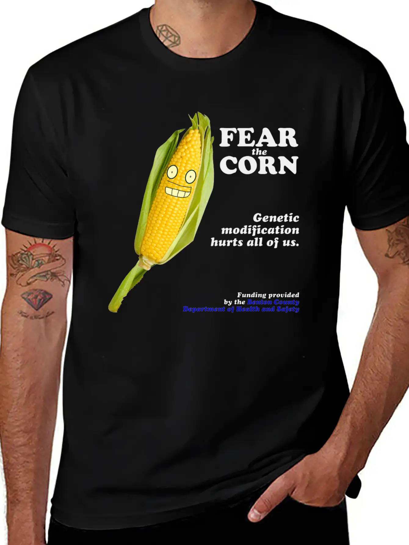 Fear The Corn PSA Breathable Soft Cotton T-Shirt – Timeless Casual Look
