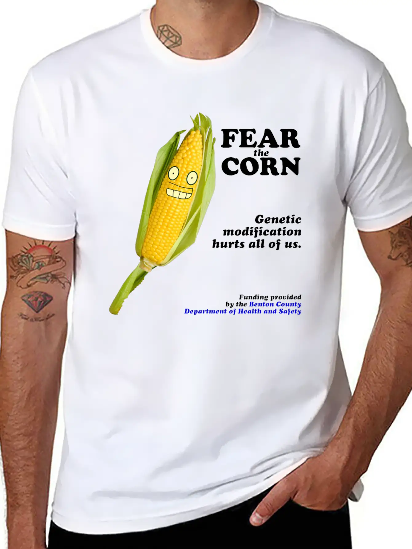 Fear The Corn PSA Breathable Soft Cotton T-Shirt – Timeless Casual Look