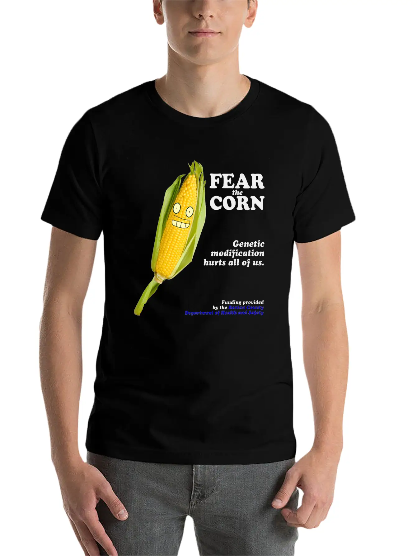 Fear The Corn PSA Breathable Soft Cotton T-Shirt – Timeless Casual Look