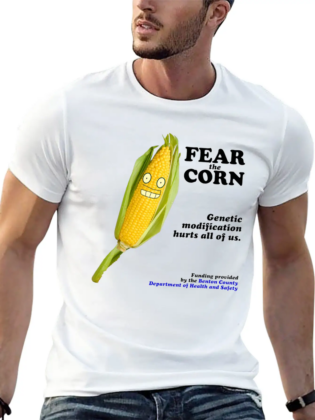 Fear The Corn PSA Breathable Soft Cotton T-Shirt – Timeless Casual Look