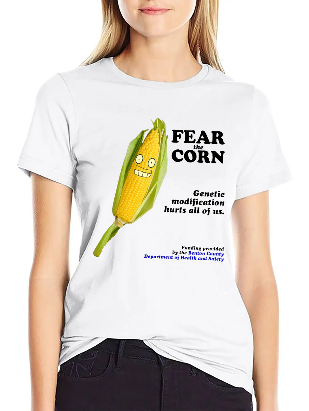 Fear The Corn PSA Breathable Soft Cotton T-Shirt – Timeless Casual Look