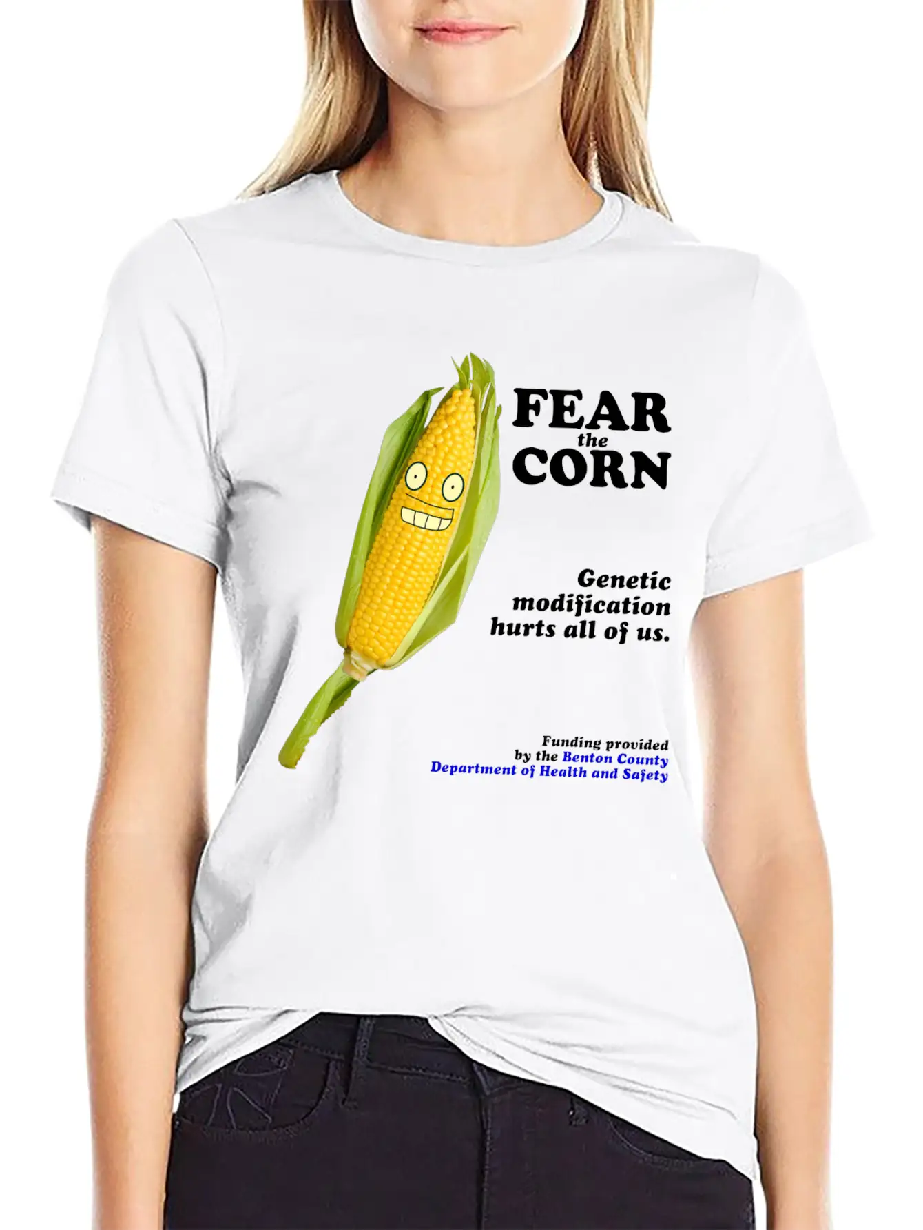 Fear The Corn PSA Breathable Soft Cotton T-Shirt – Timeless Casual Look